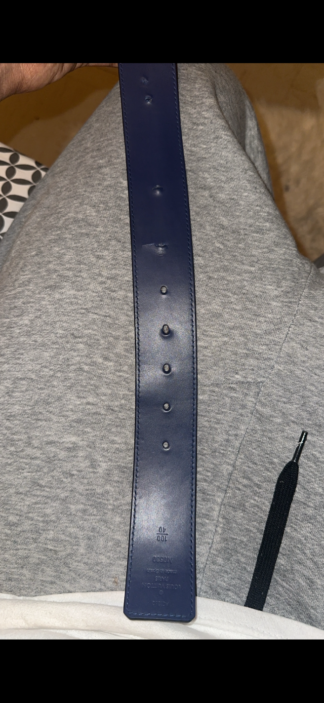 Louis Vuitton belt (Navy Blue/Blue Bandana style) Reversible - Photo 4