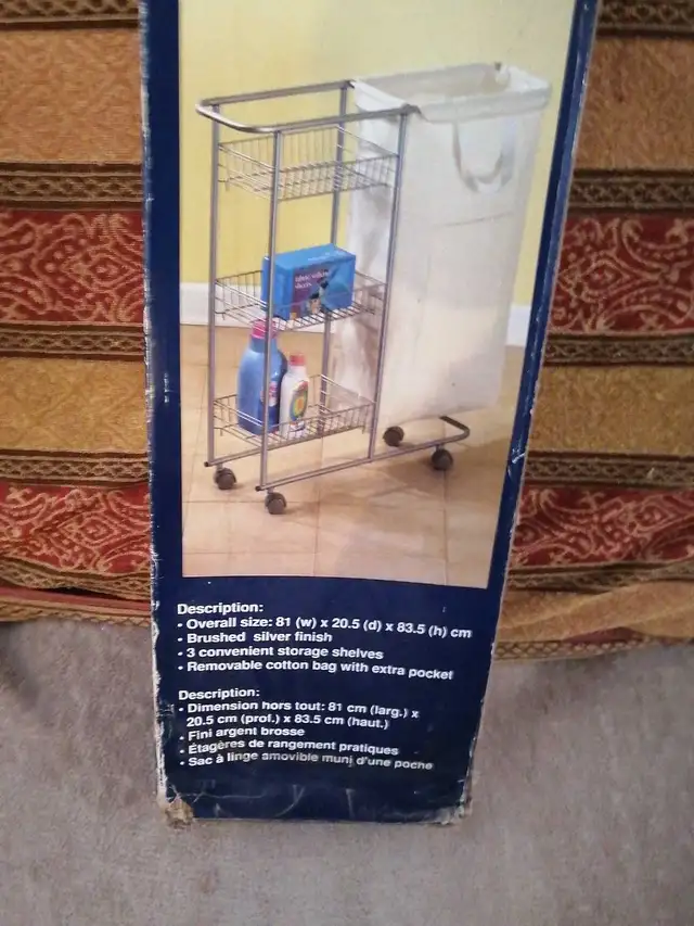 3 tier laundry cart with canvas bag - Photo 2