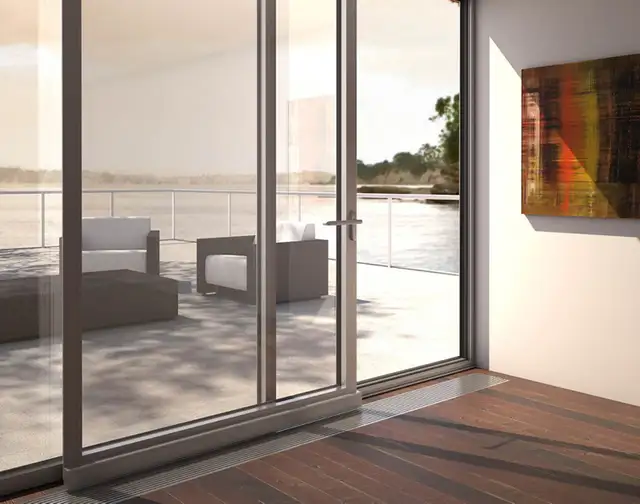Professional installation of sliding patio doors.