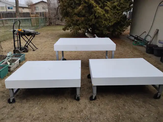 3 HD Mobile Metal Work Bench / Display Tables