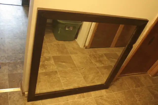 Mirror for wall, 40' x 40'/102 x 102 cm, real wood frame $10