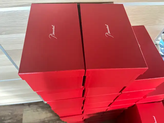55  Authentic Baccarat Red Empty Boxes - Photo 3