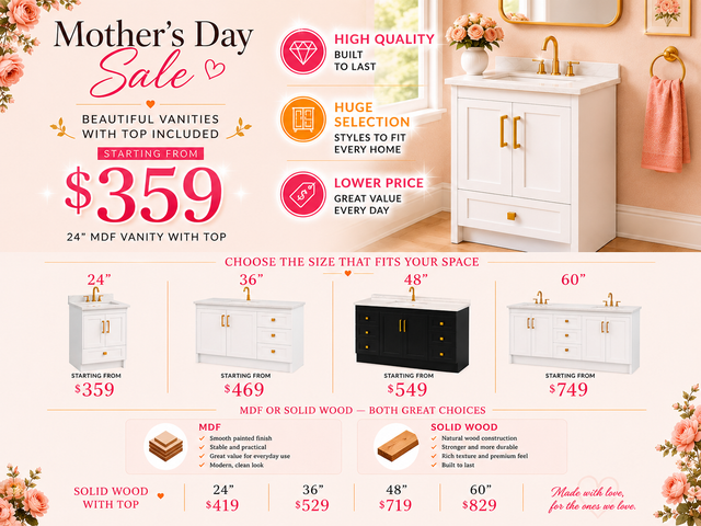 Bathroom Vanities from $215 | Solid Wood from $259 | Mississauga