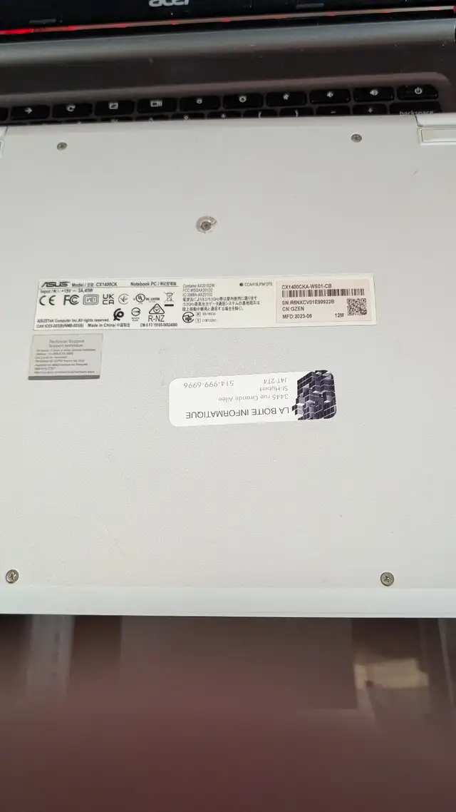 ASUS Chromebook CX1400CKA 14po – Intel Celeron – 100$   tx - Photo 2