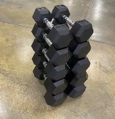 10-30lbs Rubber Hex Dumbbell Set