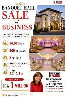 Banquet hall for business for sale IN GTA