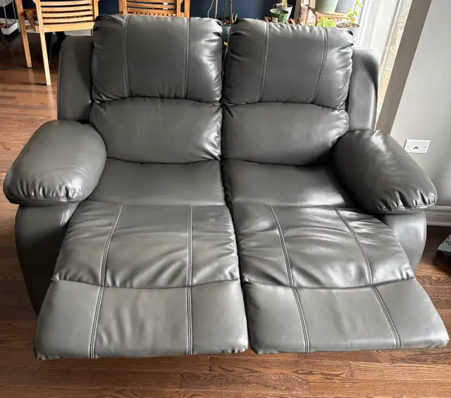 Moving Sale- Leather recliner sofa - Loveseat
