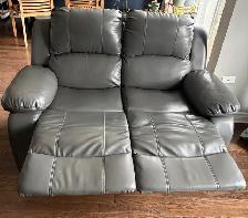 Moving Sale- Leather recliner sofa - Loveseat