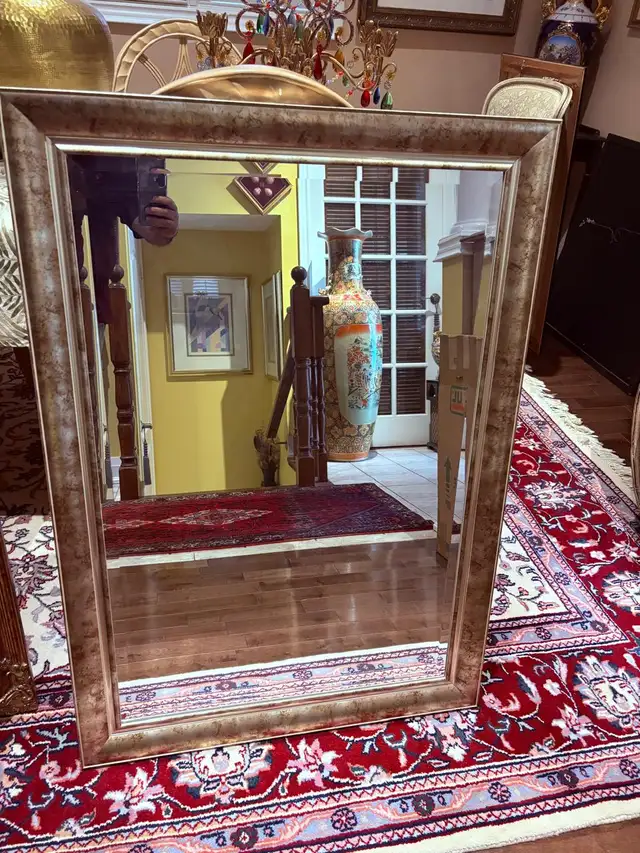 Gold & Silver mix large beveled wall mirror 29X41 inch - Photo 3