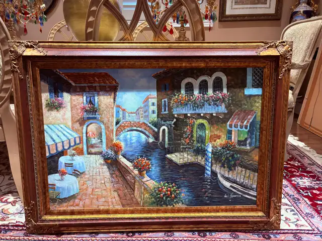 Original oil painting on canvas with artist signature 44X32 inch