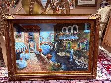 Original oil painting on canvas with artist signature 44X32 inch