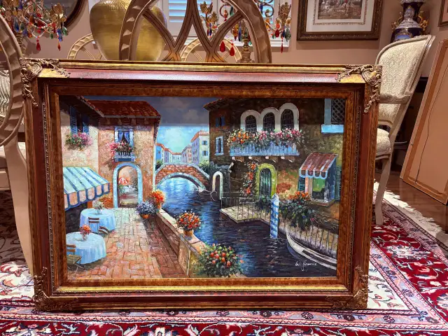 Original oil painting on canvas with artist signature 44X32 inch - Photo 5