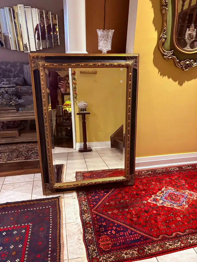 Gold & Black  large beveled wall mirror 32X44 inch