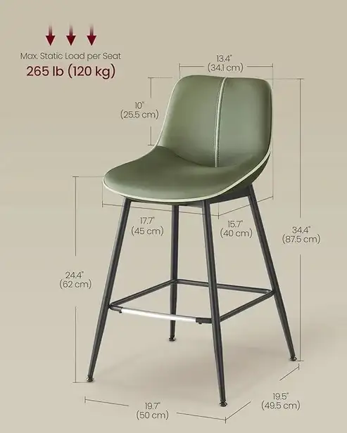 Brand New  Modern Set of 2 PU Bar Stools Special $178 - Photo 6