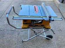 RIDGID 10' TABLESAW WITH WHEELED STAND AND ACCESSORIES