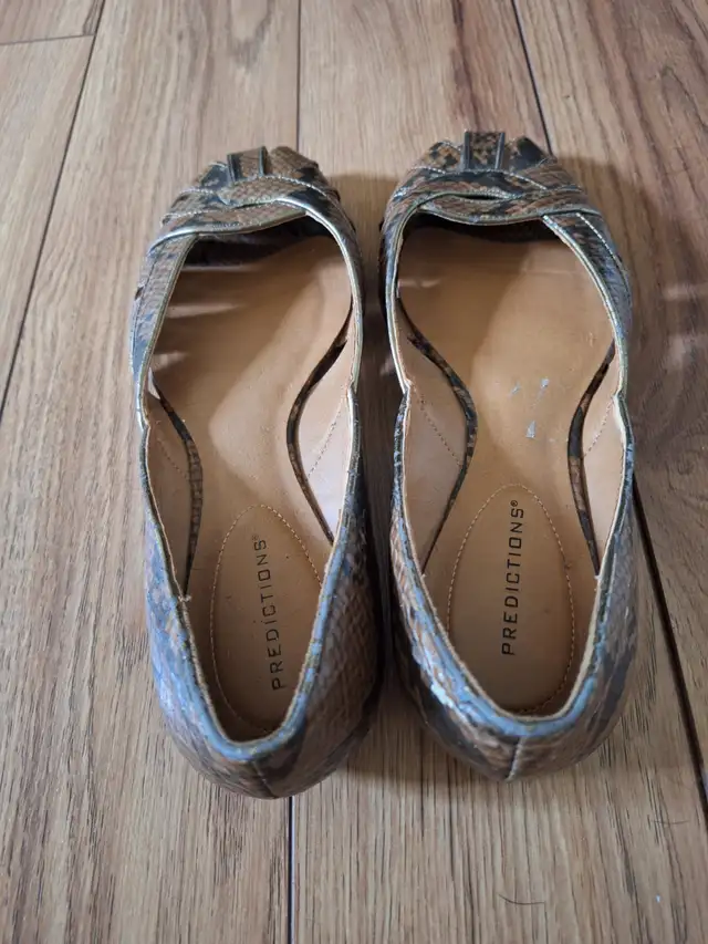 Women’s Predictions Snakeskin Flat Shoes - New - Photo 4