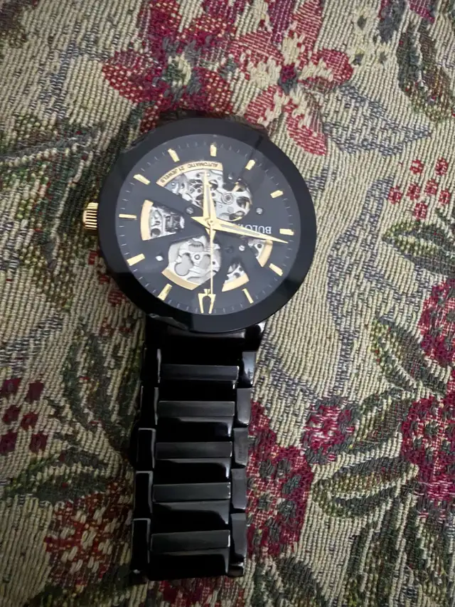 Bulova Men's Modern Automatic Black Dial Black Bracelet Watch - Photo 2