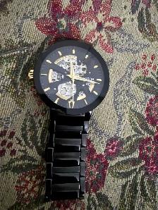Bulova Men's Modern Automatic Black Dial Black Bracelet Watch - Photo 2