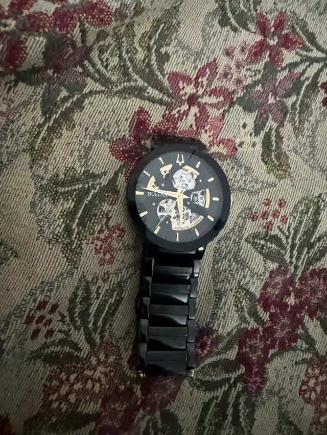 Bulova Men's Modern Automatic Black Dial Black Bracelet Watch - Photo 5
