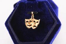 10K COMEDY & TRAGEDY MASKS PENDANT - Photo 2