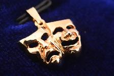 10K COMEDY & TRAGEDY MASKS PENDANT - Photo 5
