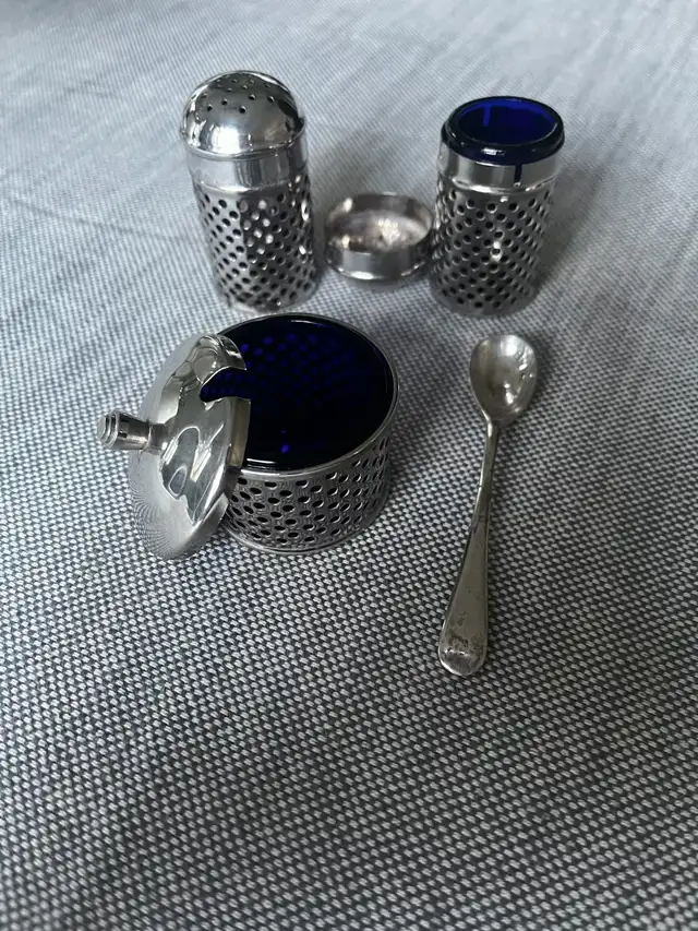 Salt & pepper and mustard jar with spoon $70.00 - Photo 3