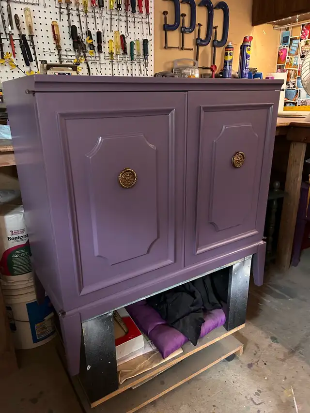Soft Plum Entertainment Center/ Cupboard