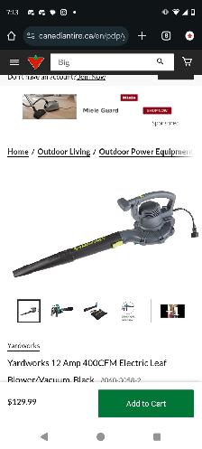 yard works leaf blower/ vacuum