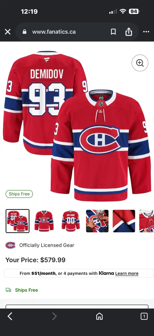 FANATICS AUTHENTIC PRO MONTREAL CANADIENS HOCKEY JERSEY #93 - Photo 5