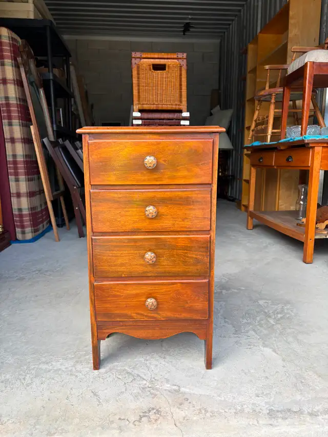 Single Tall Solid Wood Side Table