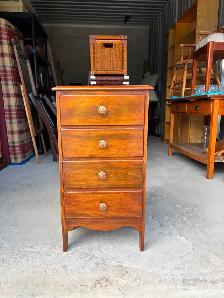 Single Tall Solid Wood Side Table