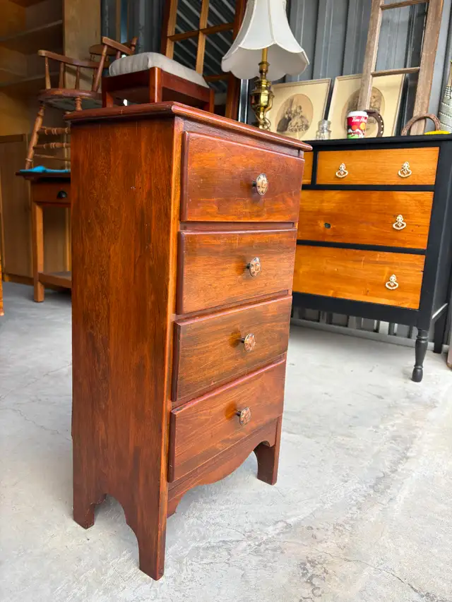 Single Tall Solid Wood Side Table - Photo 2