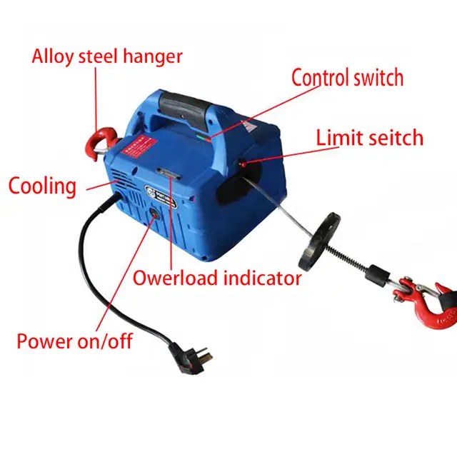 110V 450KG7.4M Portable Electric Winch Wireless Remote 300183 - Photo 2