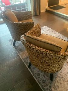 2 Pier One Rattan Tub Chairs - Photo 2