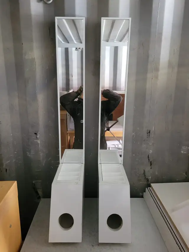 Mirror with Bottom Drawer Units, each