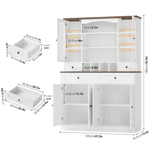 Brand New 70.9" Kitchen Panty Cabinet w. Wine Rack $289 - Photo 5