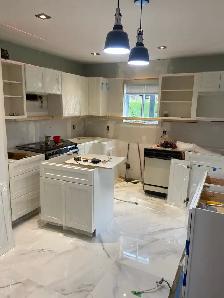 sablage -peinture armoires d cuisine