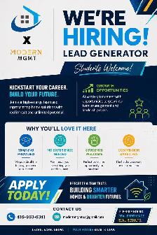 STUDENTS & OUTGOING PEOPLE WANTED