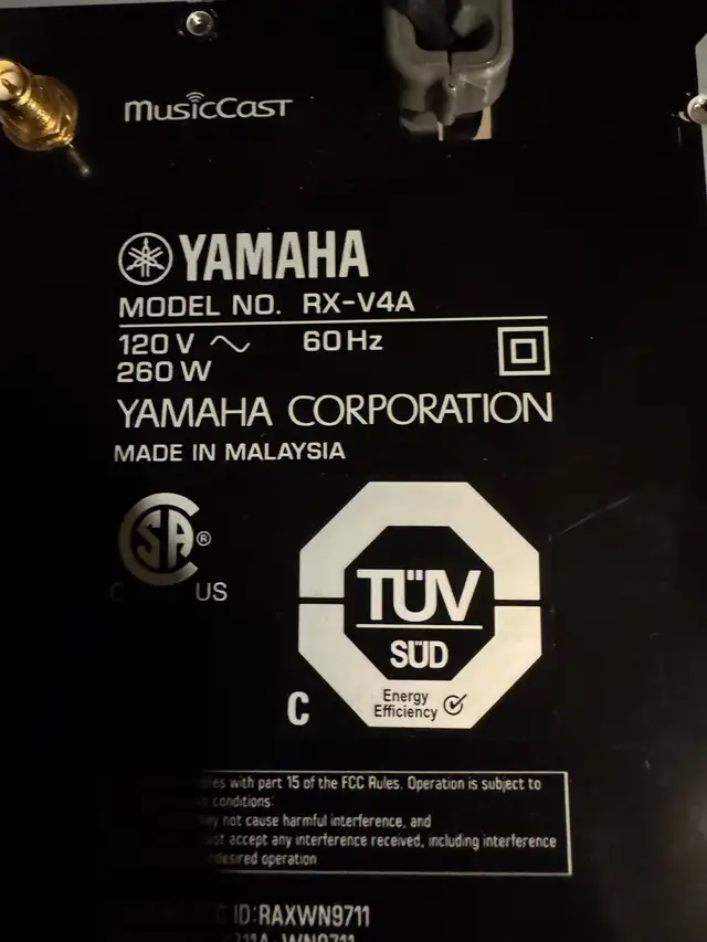 Yamaha receiver rxv4a