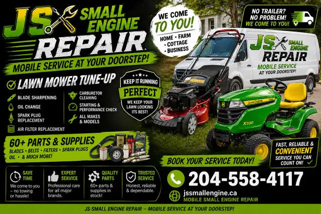$60 Mobile lawnmower Tune ups