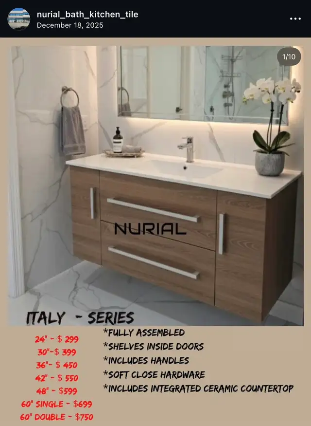 Floating vanity bathroom vanity stock clearance sale