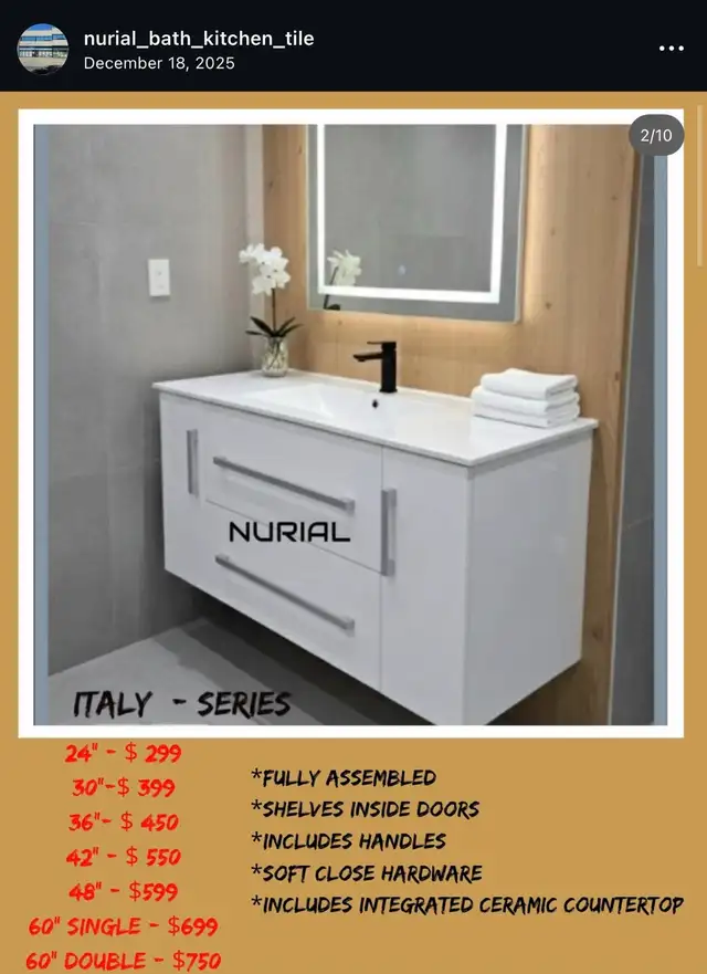 Floating vanity bathroom vanity stock clearance sale - Photo 2
