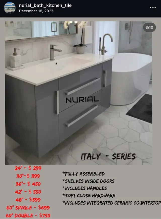 Floating vanity bathroom vanity stock clearance sale - Photo 3