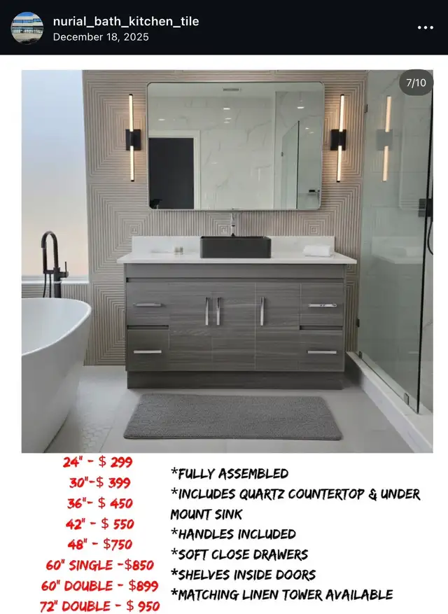 Floating vanity bathroom vanity stock clearance sale - Photo 6
