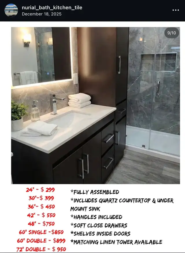 Floating vanity bathroom vanity stock clearance sale - Photo 8