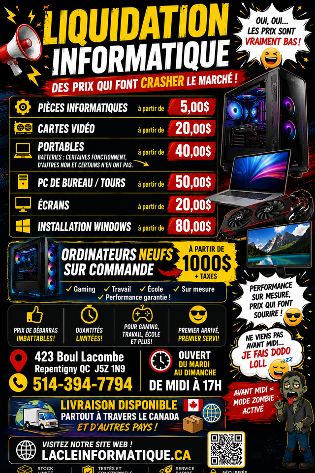LIQUIDATION INFORMATIQUE À REPENTIGNY