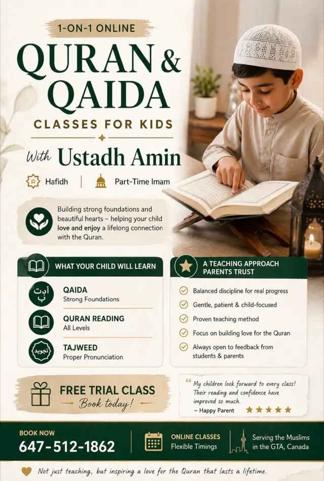1 on 1 Quran Classes for Children