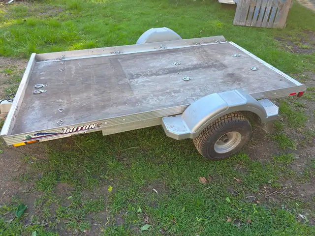 Triton Aluminum Tilting Motorcycle ATV Trailer With Wide Tires - Photo 6