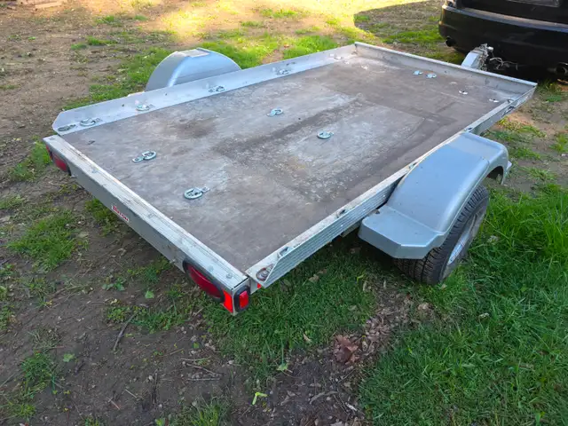 Triton Aluminum Tilting Motorcycle ATV Trailer With Wide Tires - Photo 10