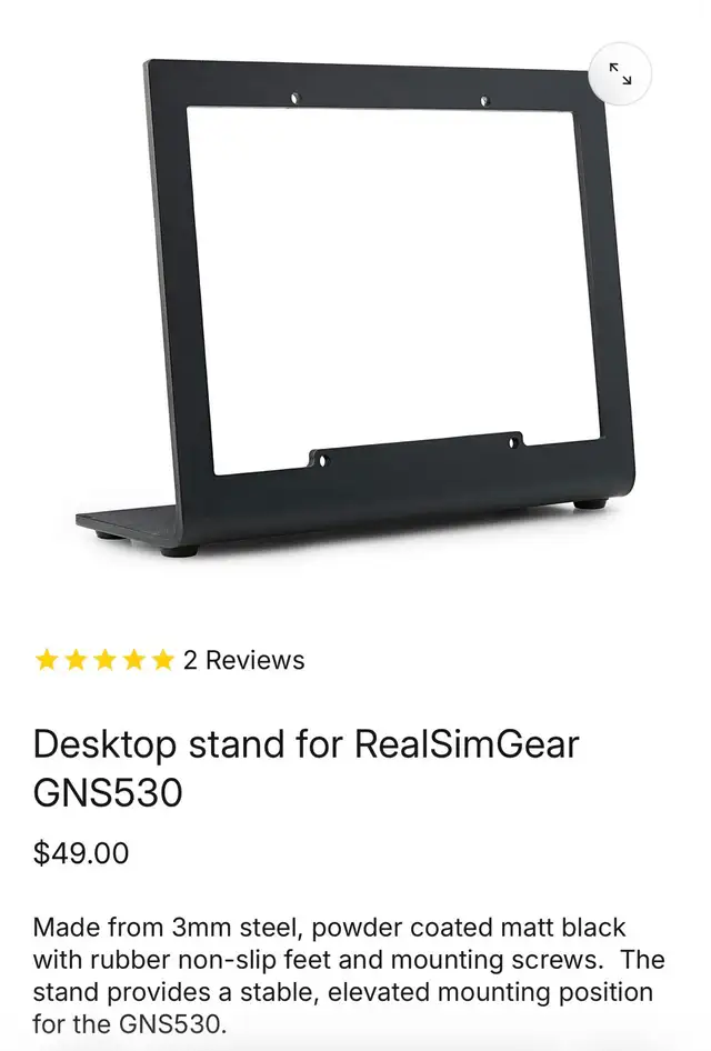 Metal Desktop Stand for Real Sim Gear RSG GNS 530 for Flight Sim